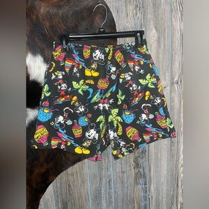 Vintage Disney Mickey Unlimited size medium men’s black with graphic swim shorts